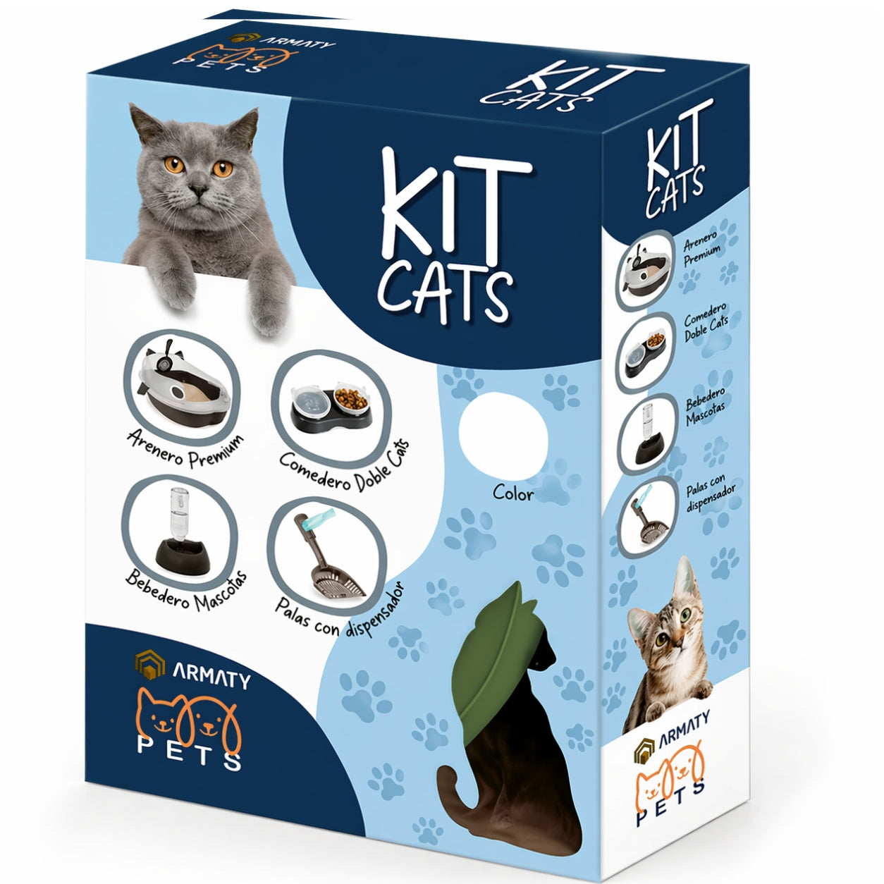 Combo Arenero para Gatos Armaty Color Verde Oliva 10307351137