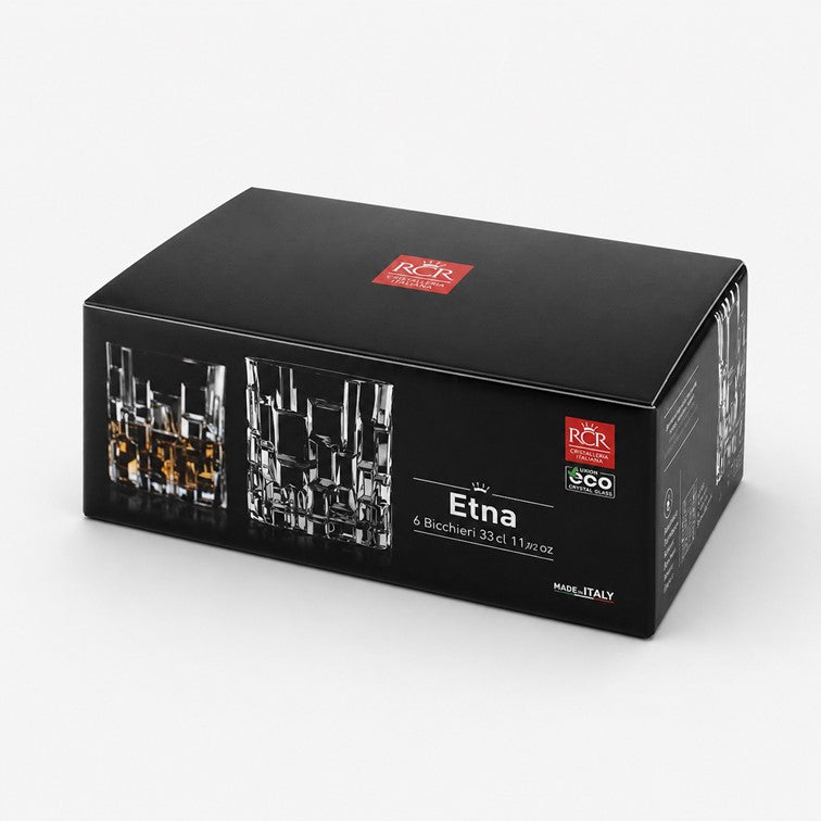 Set X6 Piezas Vasos Cortos Línea Etna de Cristalería Italiana 27439020006