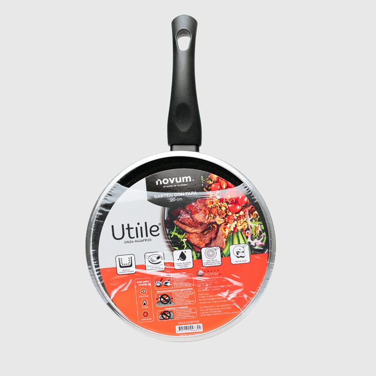 Sarten Novum Utiile con Tapa de Vidrio de 24 Cm