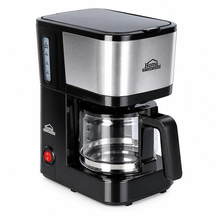 Cafetera Home Elements de 6 Tazas en Acero Inoxidable HECM-9420SS