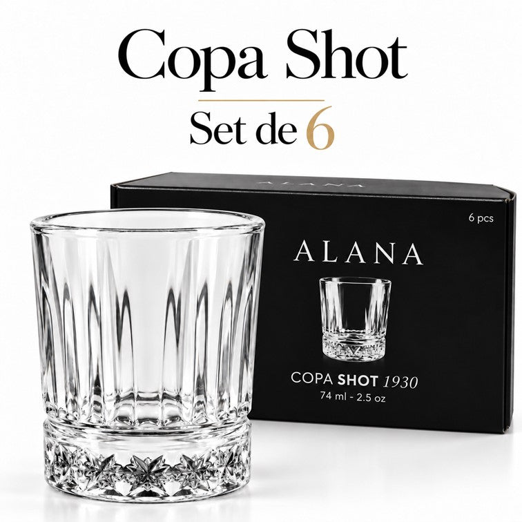 Set X6 Und de Copas Shot 1930 Alana Life de 74 Ml CAP040122