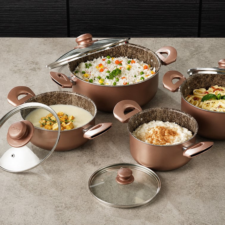 Batería Universar Ambar de 8 pz + Set Sartenes Ambar 20 y 24 Cm