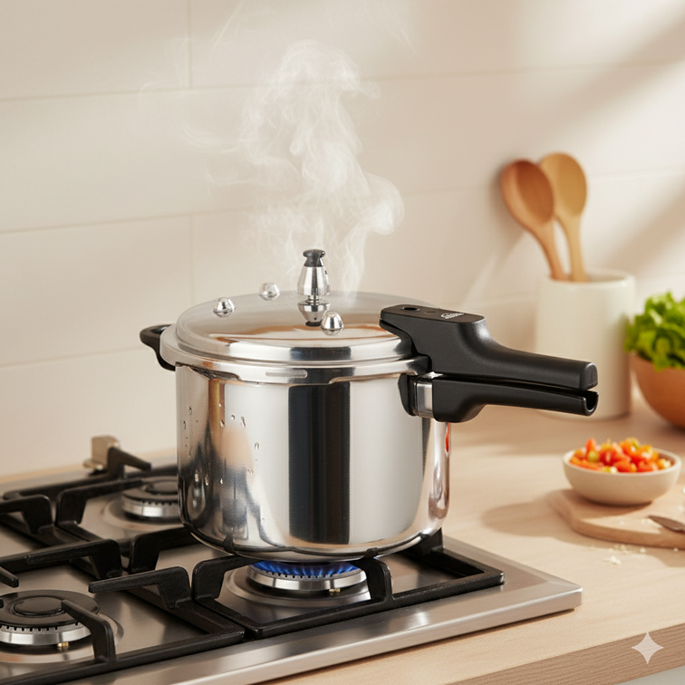 Olla a Presión Home Elements de 11 Litros Con Tapa en Acero Inoxidable HEPC11LLSS