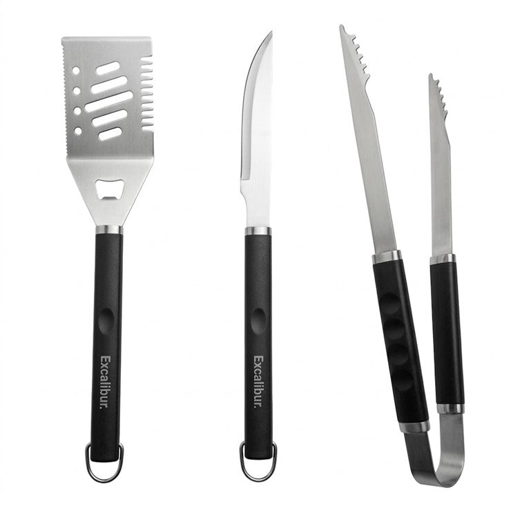 Set X3 Piezas Utensilios BBQ Espatula + Tenedor + Cuchillo A151-BQP03S
