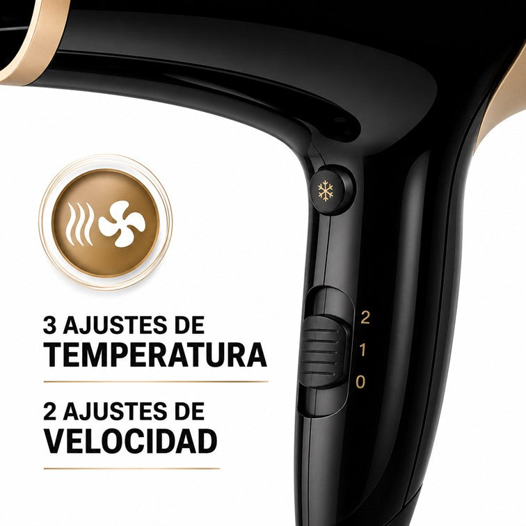Secador de Pelo Remington Macadamia Shimmer Negro D3017