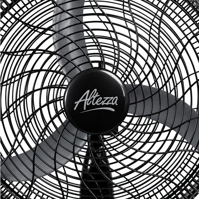 Ventilador Altezza Basic de Pedestal Motor Bujes Malla Plástica Negro ASF-BB18B