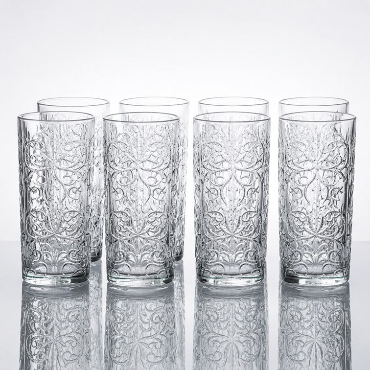 Set X6 Piezas Vasos Altos Línea Tattoo de Cristalería Italiana 26941020106