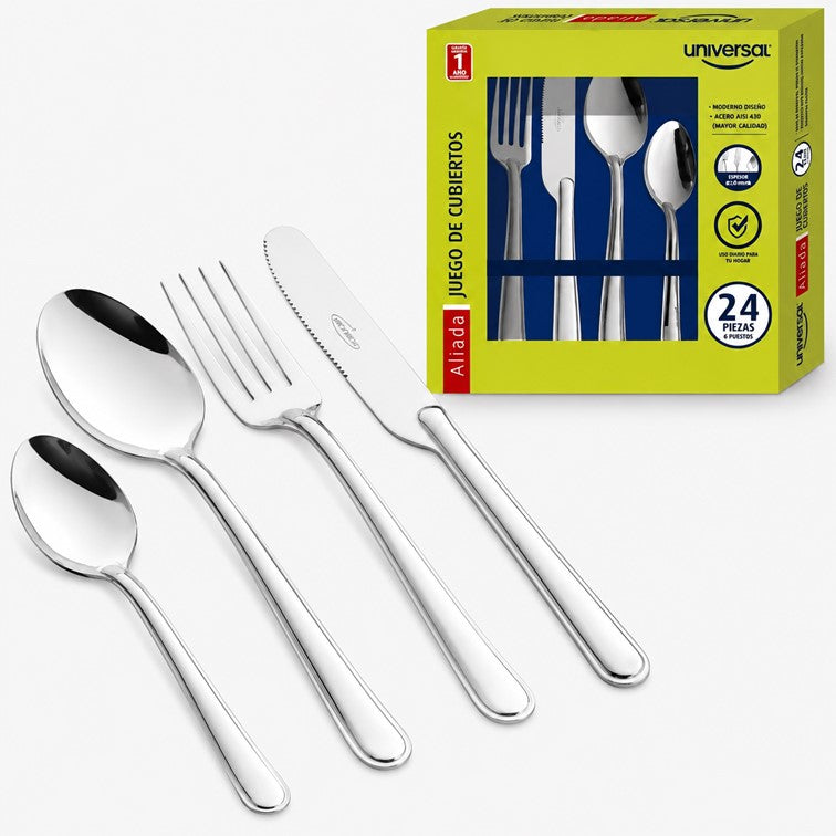 Juego de Cubiertos Quirama de 24 Piezas Incametal I06470