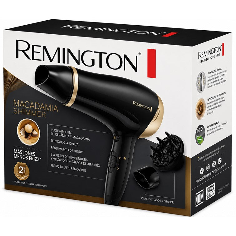 Secador de Pelo Remington Macadamia Shimmer Negro D3017