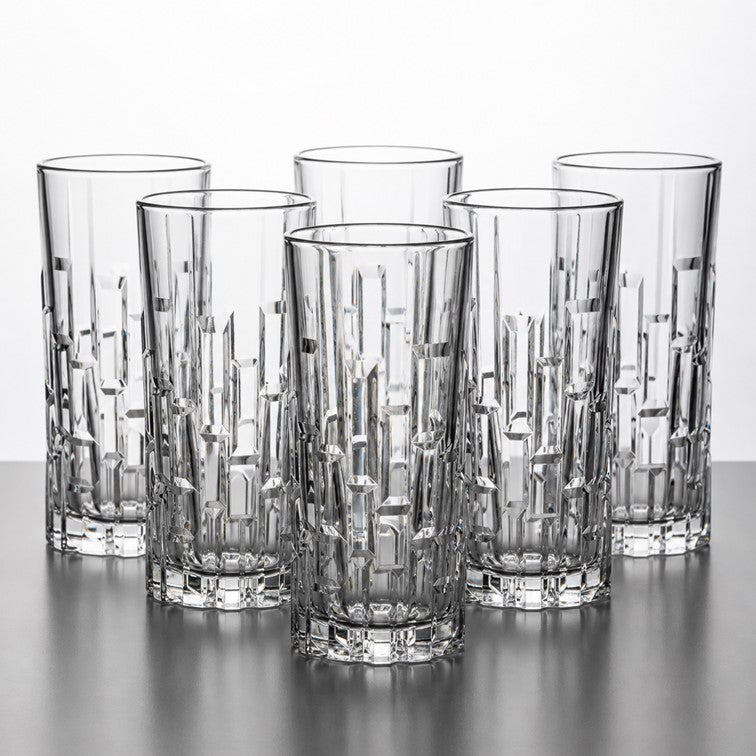 Set X6 Piezas Vasos Altos Línea Etna de Cristalería Italiana 27438020006
