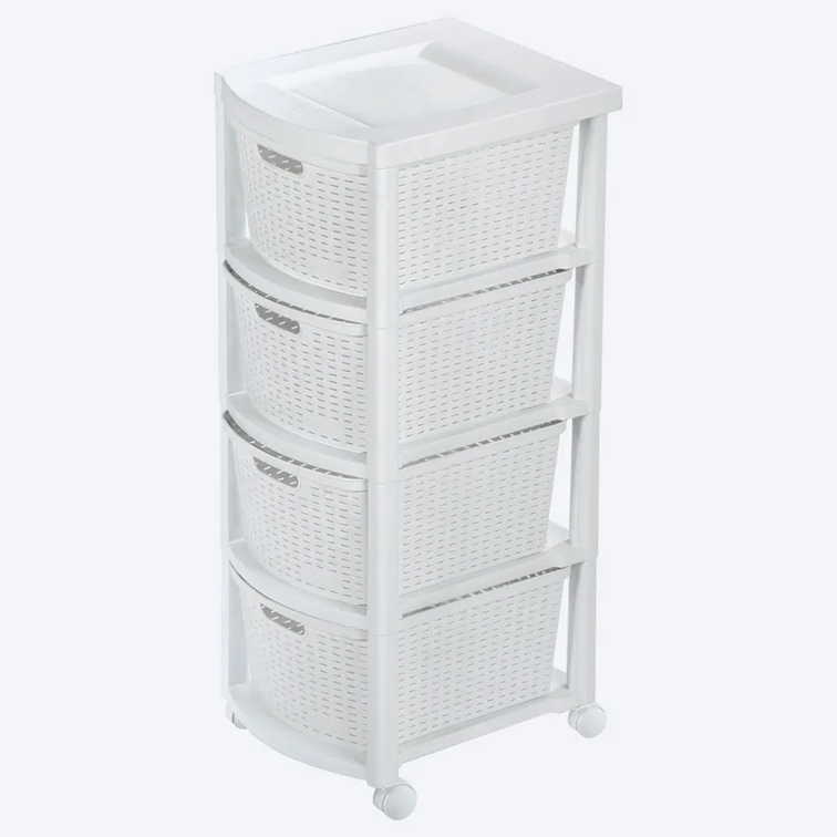 Cajonero Apariencia Rattan 4 Gavetas Altas