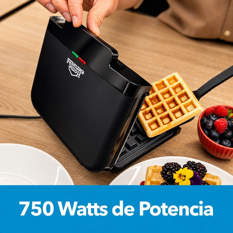 Waflera Eléctrica Cuadrada Home Elements 2 Puestos HEWM155N