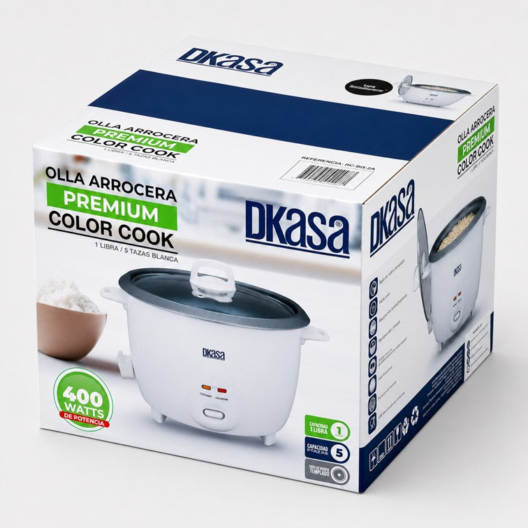 Olla Arrocera Dkasa de 1 Libra Blanca RC-B1L2A