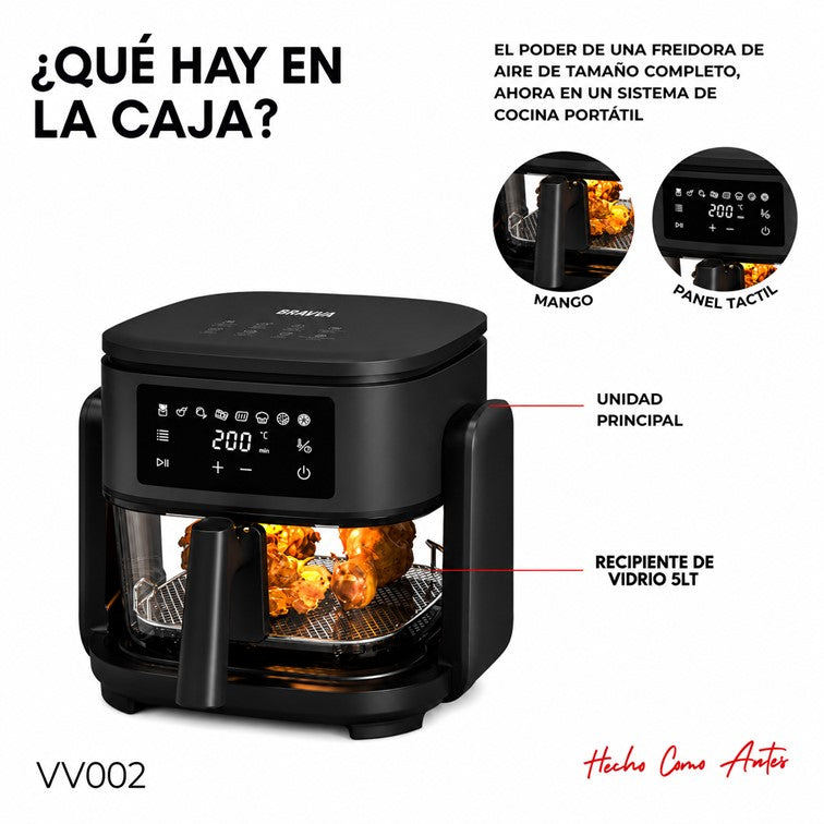 Freidora de Aire Digital BRAVVA HAUS Maxi 5 Litros