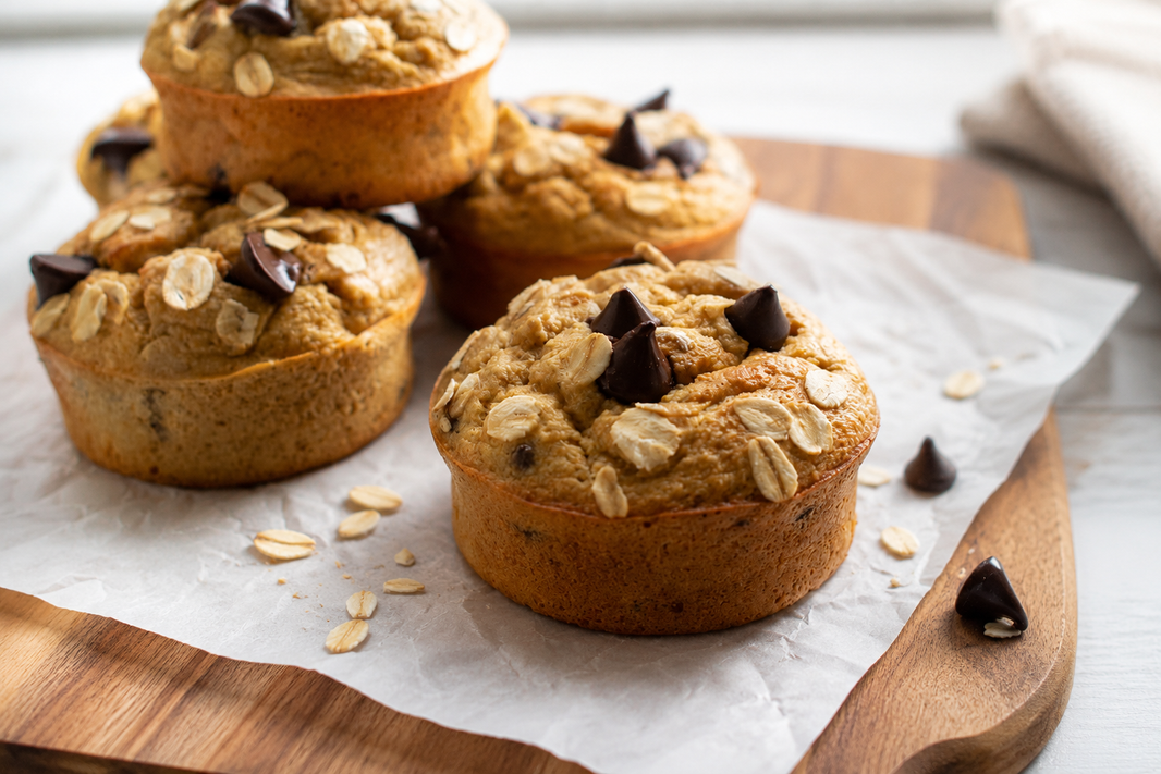 Muffins de Banano y Avena Sin Azúcar