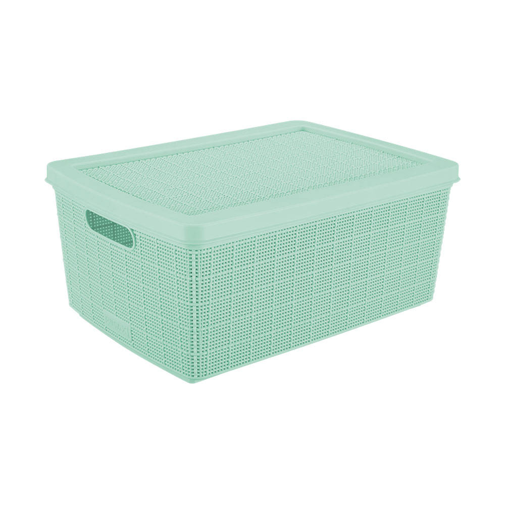Canasta Fique de 13.5 Litros con Tapa Rimax