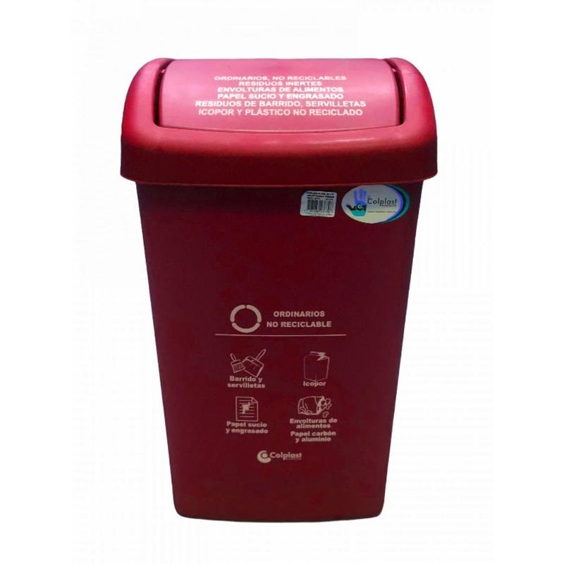 Papelera Colplast Tapa Plana Vaiven de 36 Litros