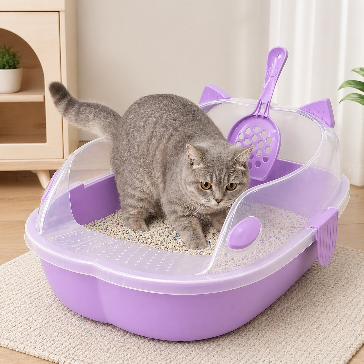 Combo Arenero para Gatos Armaty Color Lila 10307350119