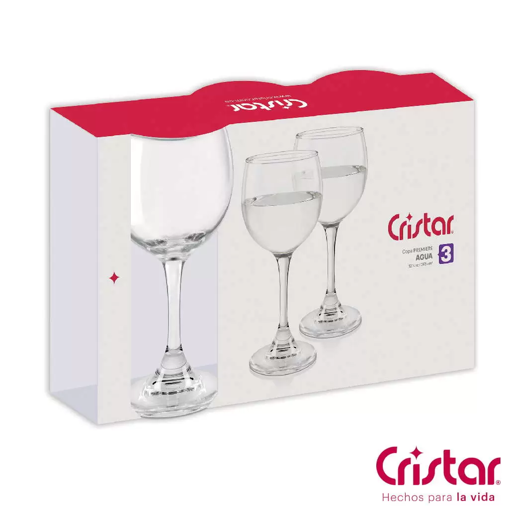 Set X3 Unidades Copa Premier Agua Cristar 4440CL3