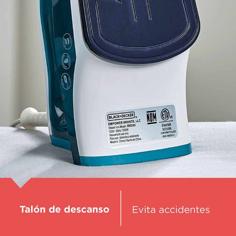Plancha de Ropa a Vapor TrueGlide Azul Cerámica Black+Decker IRBD365