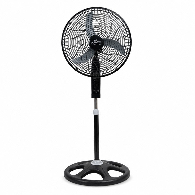 Ventilador Altezza Basic de Pedestal Motor Bujes Malla Plástica Negro ASF-BB18B
