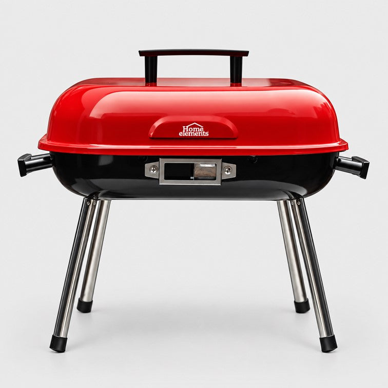 Asador a Carbon de Mesa BBQ Home Elements Rojo HEBBQ9014R