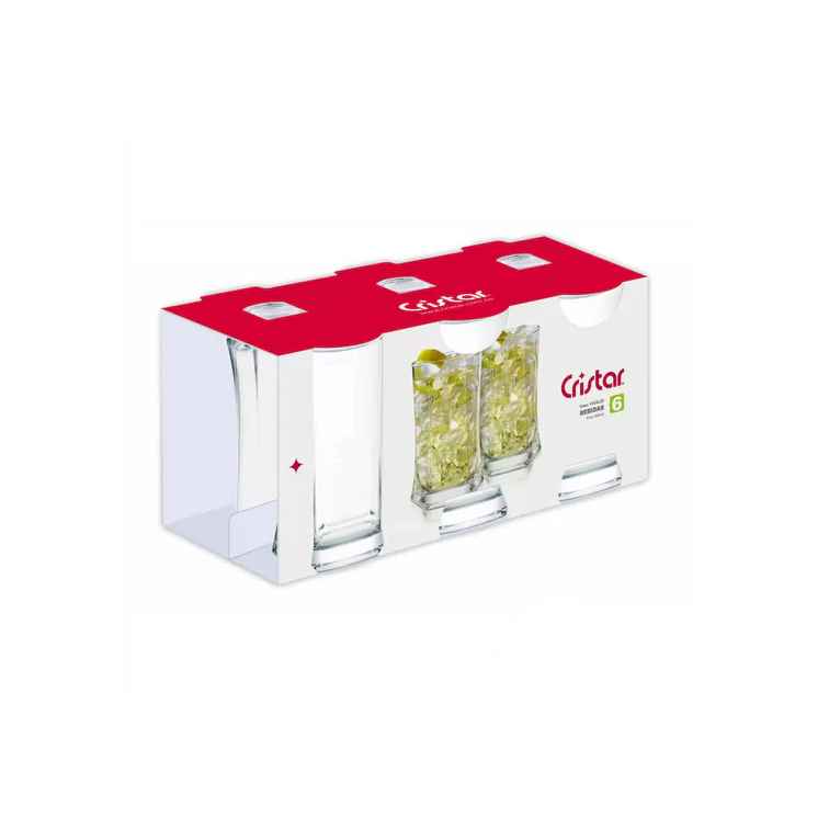 Set X6 Unidades de Vasos Vivaldi Bebidas Cristar 0107CL6