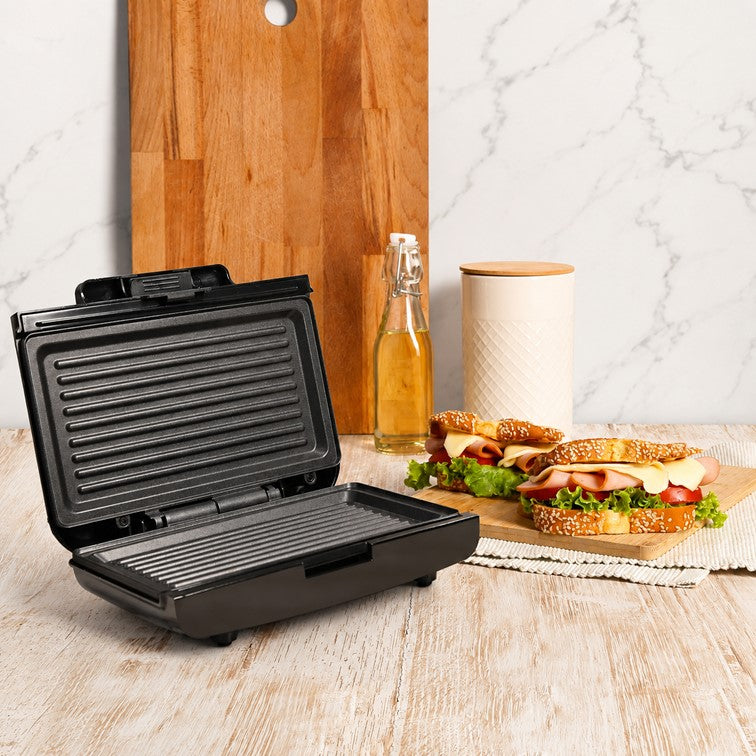 Sanduchera Dos Puestos Home Elements Platos Grill Negro HESMG155N
