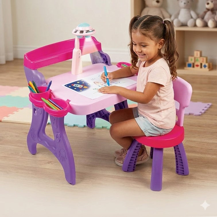 Escritorio Mesa Proyector con Silla Infantil Niña Armaty