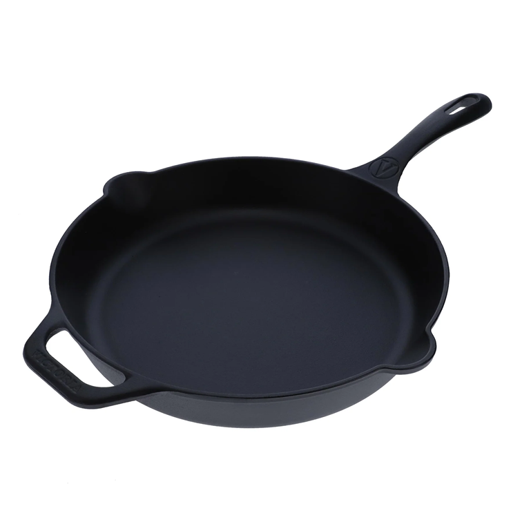 Combo Sartén de Hierro Fundido Con Tapa de Vidrio Victoria de 30 Cm