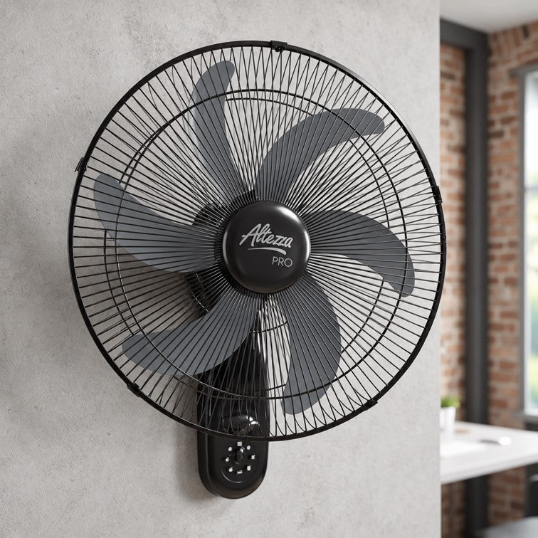 Ventilador Altezza Pro Pared Malla Metálica Motor a Balinera - 6 Aspas AWF-18BL PRO