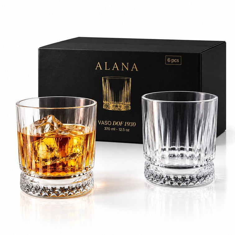Set X6 Und de Vasos Cortos 1930 Alana Life de 370 Ml CAP030627