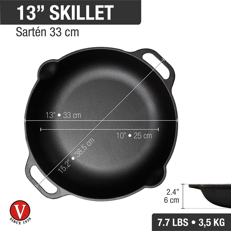 Sartén Paellera de Hierro Fundido Victoria de 33 Cm 31947