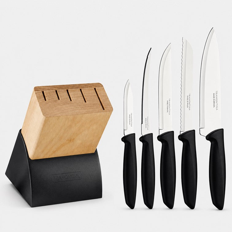 Combo de Cocina Tramontina - Sartenes X3 Und Turim + Cuchillos X5 Und Taco Madera