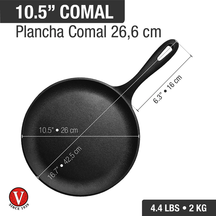 Plancha Comal de Hierro Fundido Victoria de 26,6 Cm 34504
