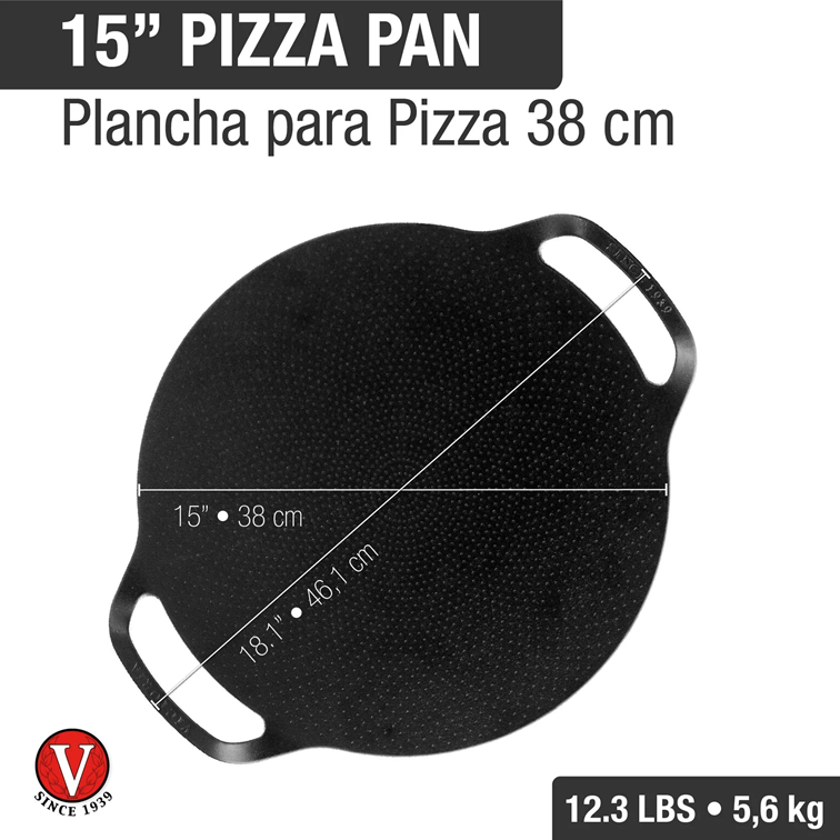 Plancha de Hierro Fundido Victoria Para Pizza Doble Asa 38 Cm 39332