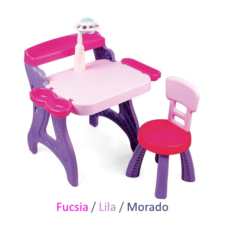 Escritorio Mesa Proyector con Silla Infantil Niña Armaty