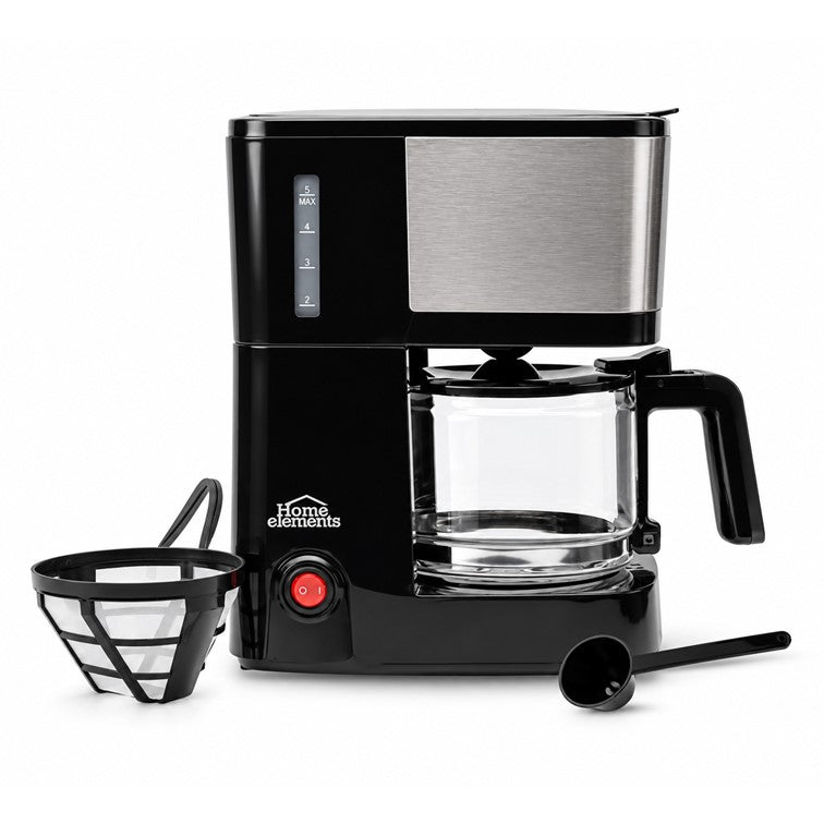 Cafetera Home Elements de 6 Tazas en Acero Inoxidable HECM-9420SS