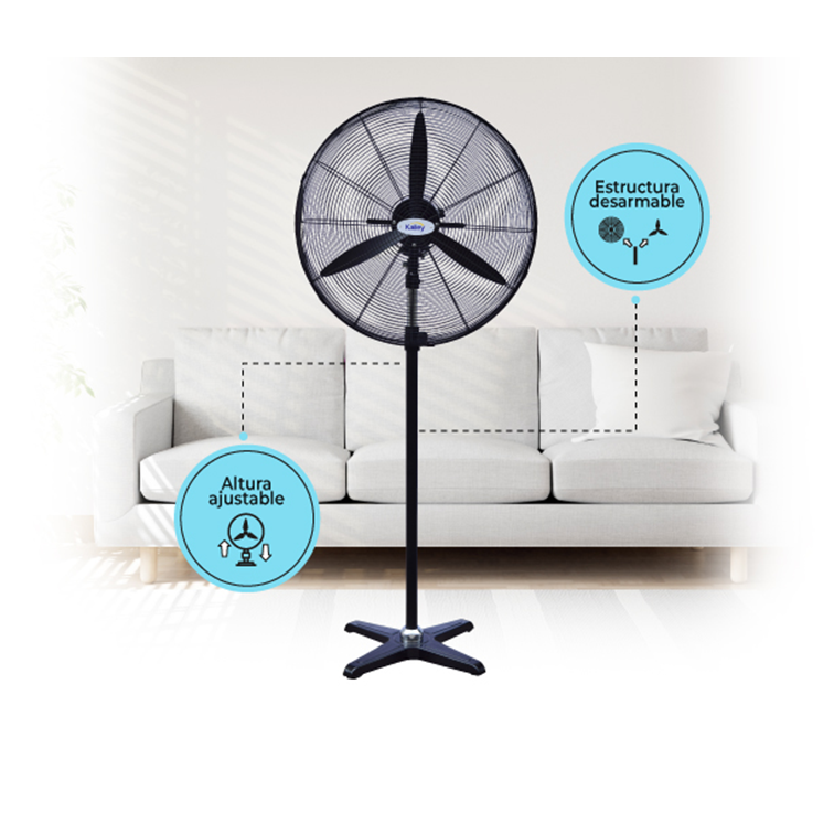 Ventilador Industrial de Pedestal Kalley de 30" Negro K-VAP30P