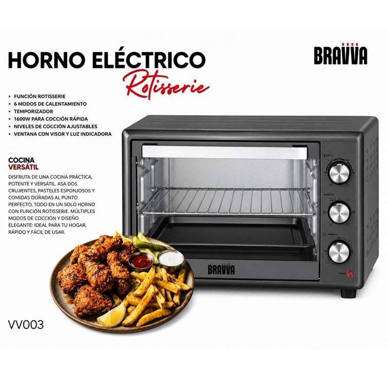Horno Eléctrico BRAVVA HAUS Rotisserie 46 Litros