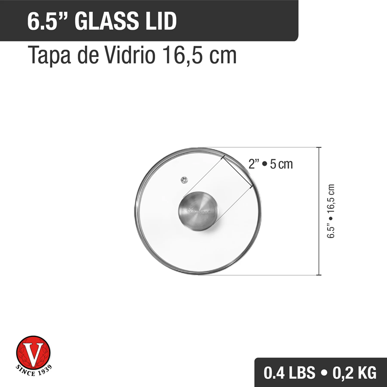 Combo Sartén de Hierro Fundido Con Tapa de Vidrio Victoria de 16,5 Cm