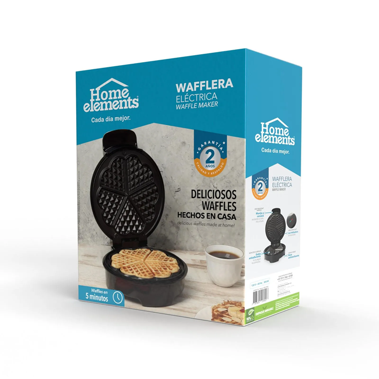 Wafflera Negra de Platos Negros Home Elements HEW-906N