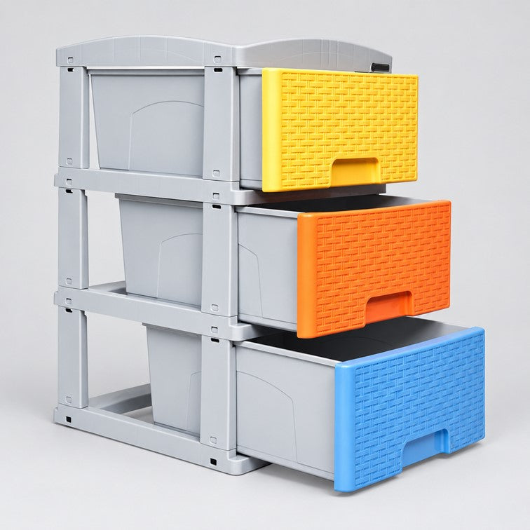 Practimueble Apariencia Rattan 3 Gavetas Colplast Color Pastel 3001318