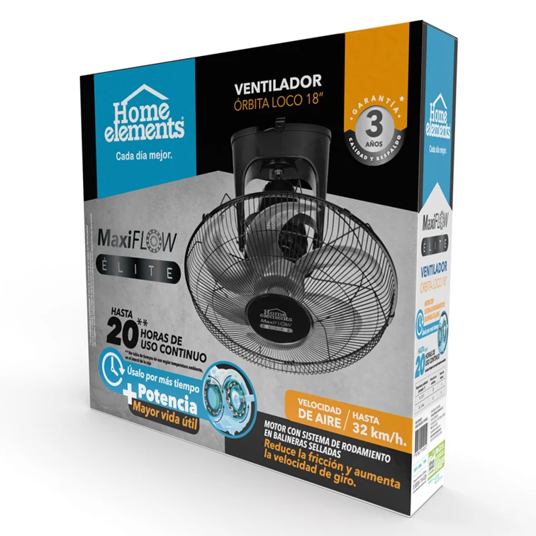 Ventilador Home Elements Órbital MaxiFlow de 18 Pulgadas HEELO18N