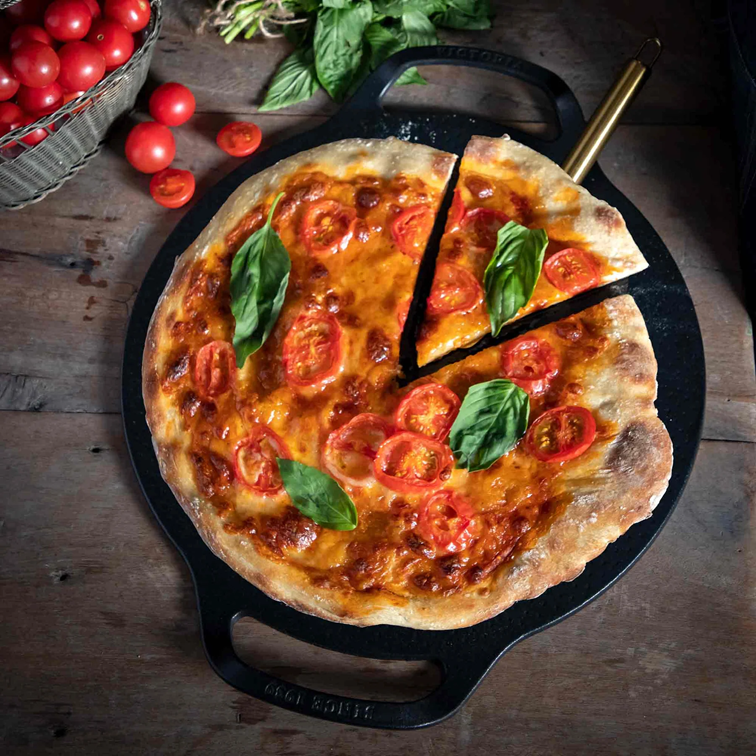 Plancha de Hierro Fundido Victoria Para Pizza Doble Asa 38 Cm 39332