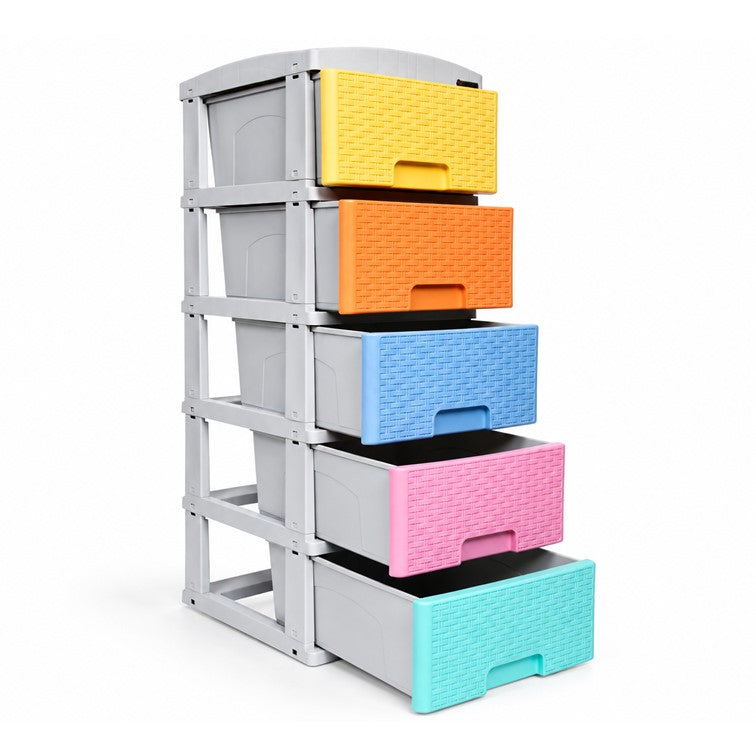 Practimueble Apariencia Rattan 5 Gavetas Colplast Color Pastel 3001172