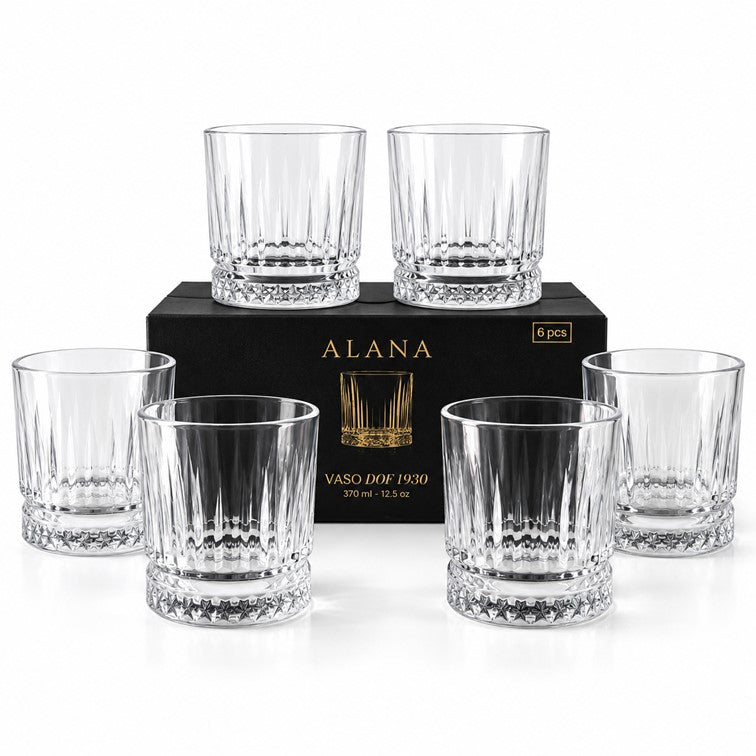 Set X6 Und de Vasos Cortos 1930 Alana Life de 370 Ml CAP030627