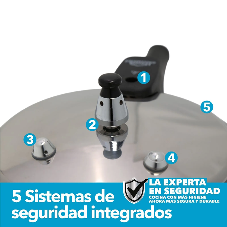 Olla a Presión Home Elements de 4,2 Litros Con Tapa en Acero Inoxidable HEPC42LLSS