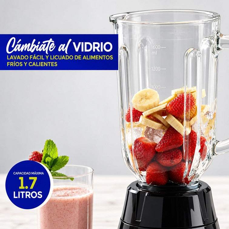 Licuadora Universal Vital Glass de 1.7 Litros de 300W L50886