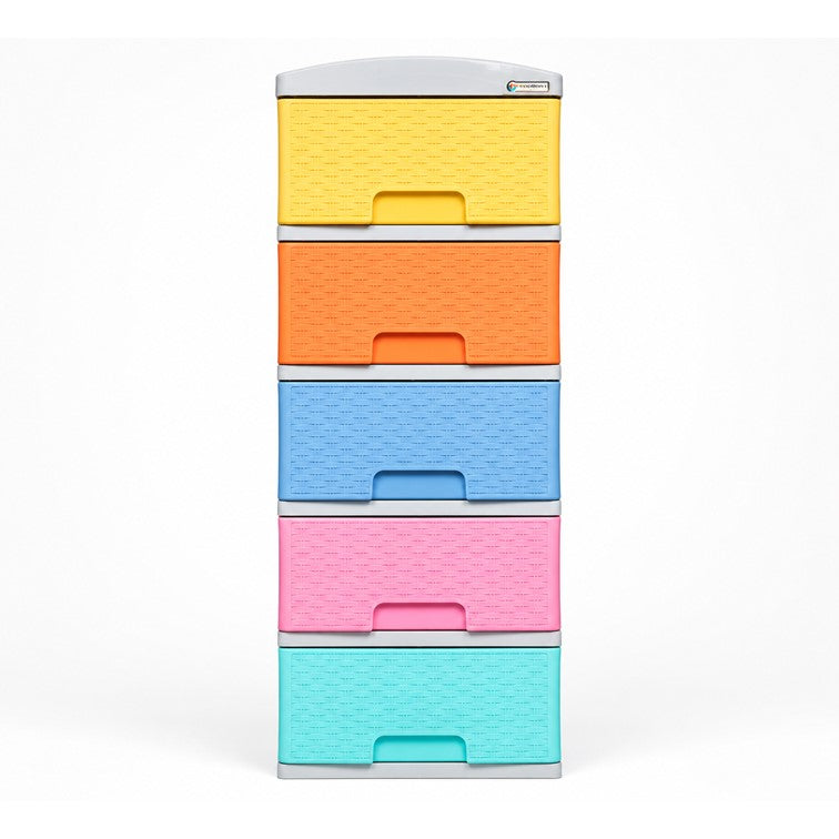 Practimueble Apariencia Rattan 5 Gavetas Colplast Color Pastel 3001172